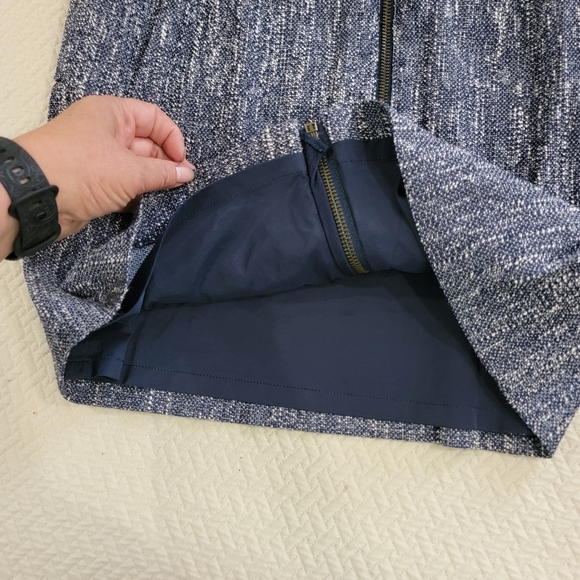 Ann Taylor Blue Tweed Skirt Size 2 Zipper Back Pencil Straight Career Office - Picture 11 of 13